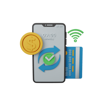 3d rendering online transaction isolated useful for business, company, corporate and finance design png