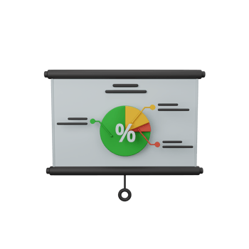 3d rendering pie chart isolated useful for business, company, economy, corporate and finance design png