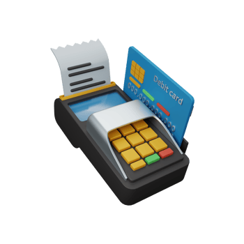 3d rendering swipe machine isolated useful for business, company, economy, corporate and finance png