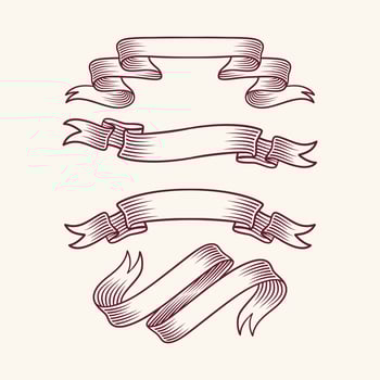 Vintage ribbon banners or labels vector collection