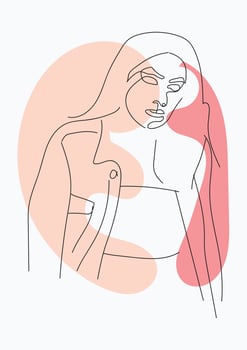 Woman face with flowers Line art. Elegant Feminine Beauty Logo vector
