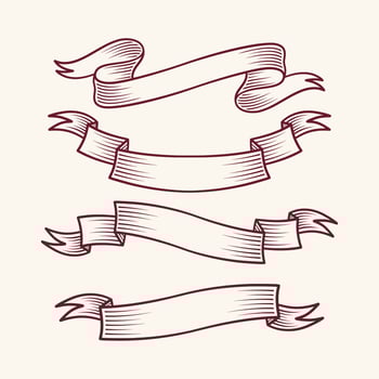 Vintage ribbon banners or labels vector collection