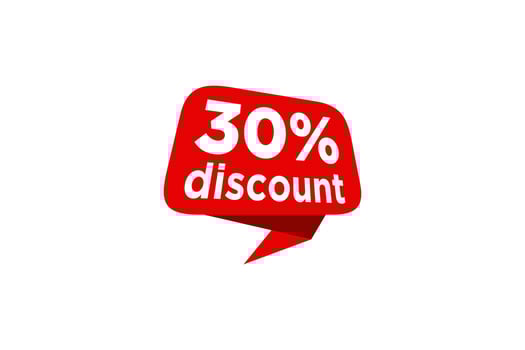 30 discount, Sales Vector badges for Labels, , Stickers, Banners, Tags, Web Stickers, New offer. Discount origami sign banner.