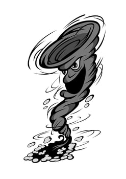 Cartoon tornado character vector