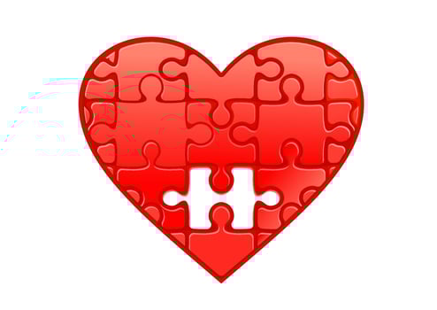 Puzzle red heart vector