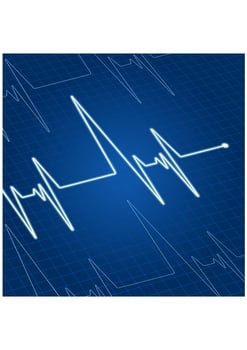 Heart pulse on screen vector