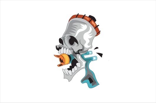 vector skull on white background