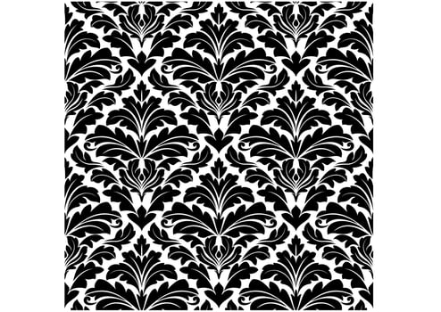 Damask seamless background vector