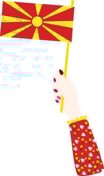North Macedonia Flag vector hand drawn,Denar vector hand drawn