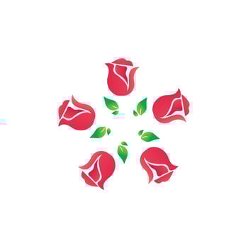 Beauty rose flower vector icon design template