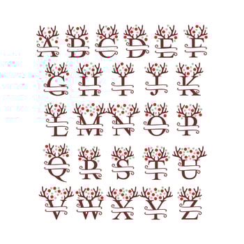 Christmas Split Monogram vector