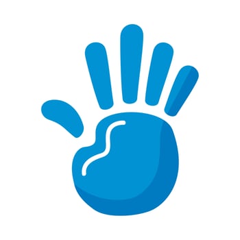 blue hand print vector