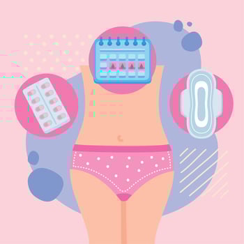 women menstruation and icons vector