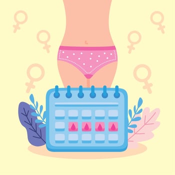 women menstruation and calendar vector