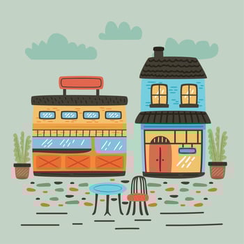 store and restaurant vector
