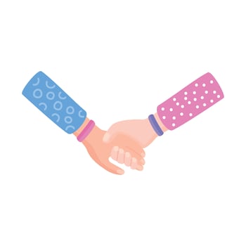 interracial handshake friendship vector