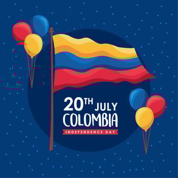 colombia independence day poster vector