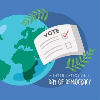 day of democracy lettering vector