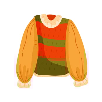 Warm sweater in cartoon style. Vector isolated illustration on a white background.