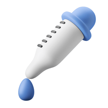 pasteur pipette dropper with liquid drop 3d icon illustration png