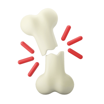 fractured painful broken bone 3d icon illustration png