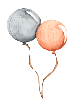 Air balloons. Watercolor illustration for postcard, invitation, banner. png