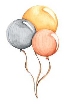 Air balloons. Watercolor illustration for postcard, invitation, banner. png