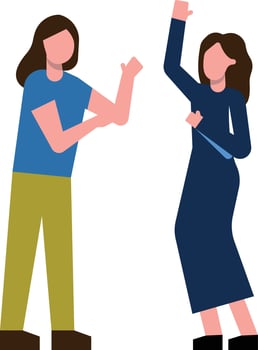 The girls are dancing. vector