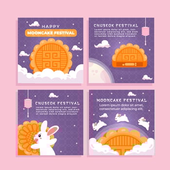 Moon Cake Festival Social Media vector