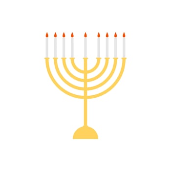hanukkah lamp vector illustration. Vector Hanukkah Lamp, menorah festival, flat design