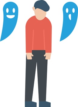 The boy is sad. vector
