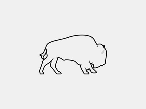 bison outline vector silhouette