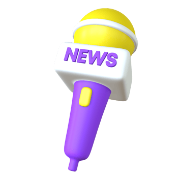 3D Journalist Microphone Illustration png