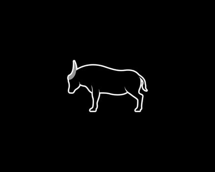 buffalo outline vector silhouette