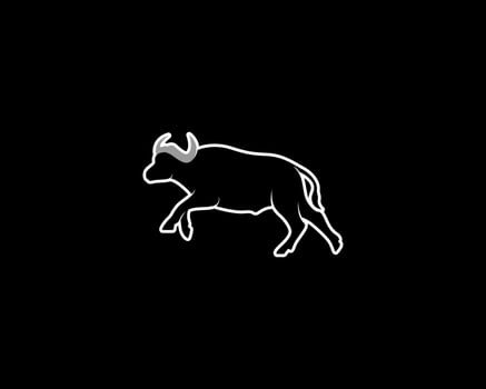 buffalo outline vector silhouette