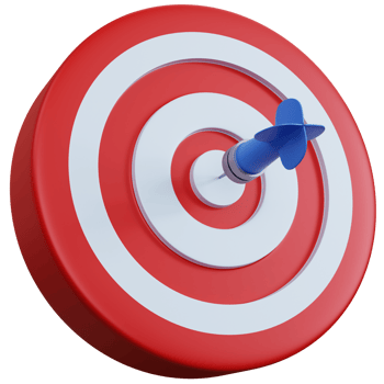 3d rendering red target with darts isolated png