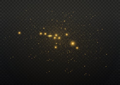 Vector yellow glitter particles background effect for luxury greeting rich card. White sparks glitter special light effect. Sparkling texture. Stardust sparks in an explosion.