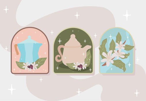 international coffee day, icons set vector