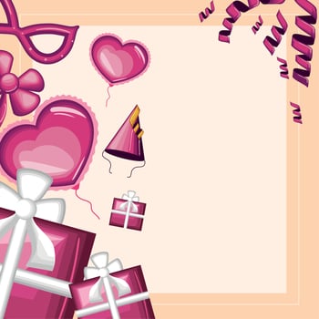 birthday pink decoration vector