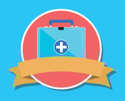first aid kit banner vector