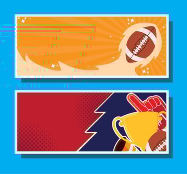 american football horizontal banner vector