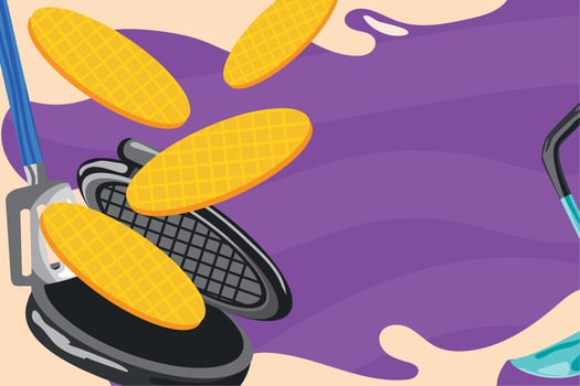 kitchen preparing waffles vector