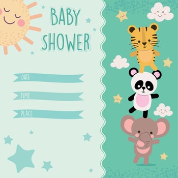 baby shower invitation card vector