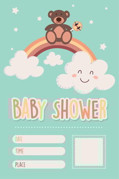 baby shower banner style vector
