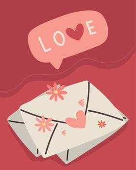 love romantic envelope vector