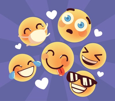 set of funny emoji vector