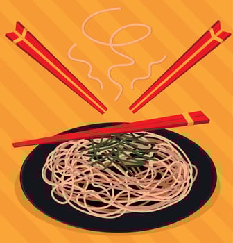 noodles japanese food vector