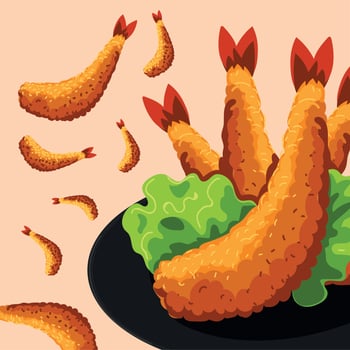 japanese food tempura vector