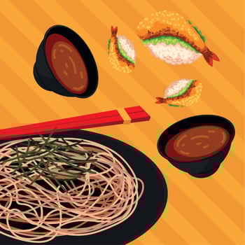 japanese food flat design vector