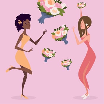 celebrating bridesmaids women vector